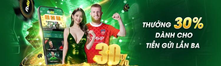 Thưởng nạp lần 3 tới 30%